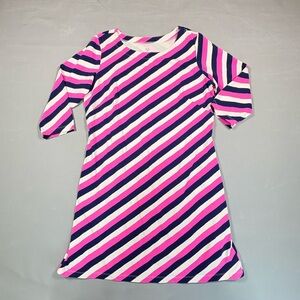 MAHI GOLD Vibrant Pink and Navy Striped Dress